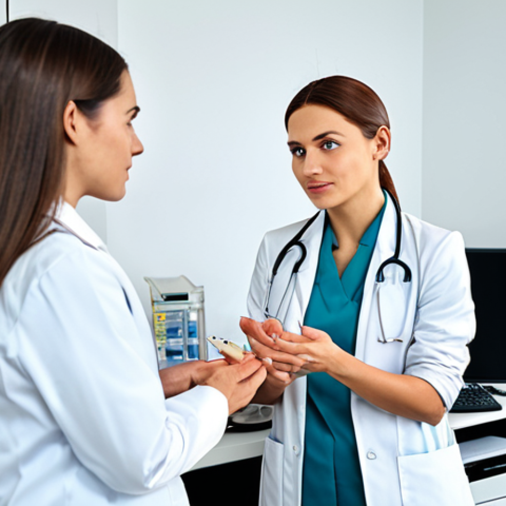 **

"A professional dietitian, fully clothed in modest attire, advising a patient in a modern clinic setting, safe for work, appropriate content, perfect anatomy, natural pose, educational atmosphere, well-formed hands, proper finger count, natural body proportions, professional lighting."

**