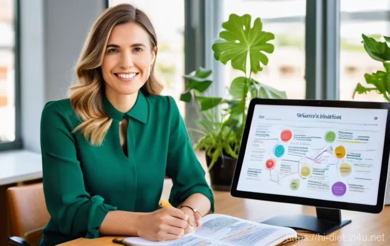 다이어트 지도사의 자기계발 방법 - **Prompt 1: The Inquisitive Diet Coach**
    "A bright, professional female diet coach, in her early...